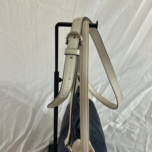 Coach 23711 Weekend Color Block Leather Blue and White Shoulder Bag - Picture 6 of 11